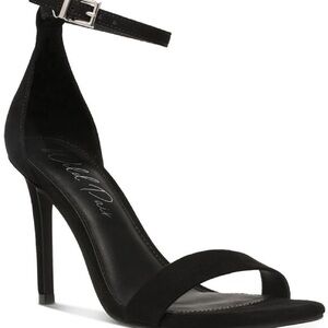Wild Pair Bethie Black Suede Ankle-Strap Heels
